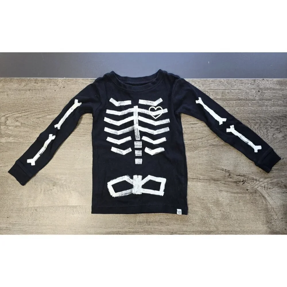 Baby Gap Factory Skeleton Halloween Pajamas Set Kids Unisex Boys Girls Size 4